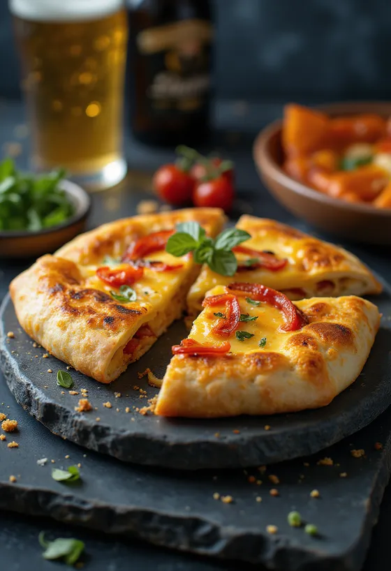Frissen sült pikáns paprikás calzone