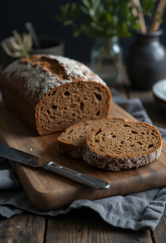 Ruisleipä vegán változatban, frissen tálalva