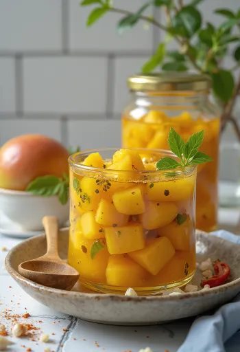 Achar indiai savanyúság üvegben