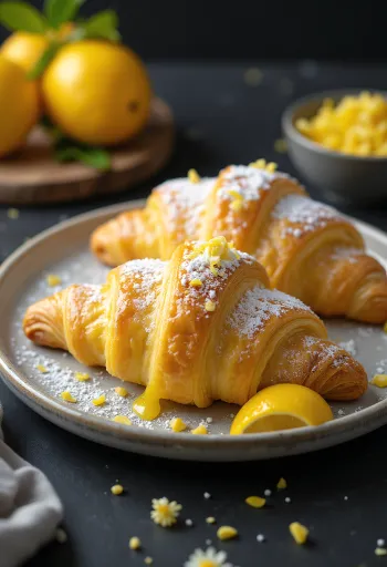 Citromos croissant tálalva