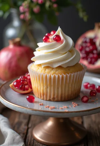 Gránátalmás cupcake mascarpone krémmel