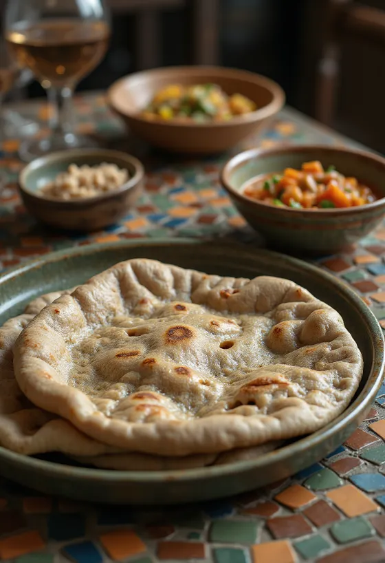 Autentikus etióp injera fermentált teff lisztből