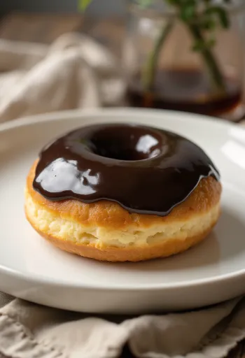 Vegan Doughnut tálalva csokoládés bevonattal