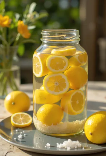 Chanh Muối salted lemons in a glass jar