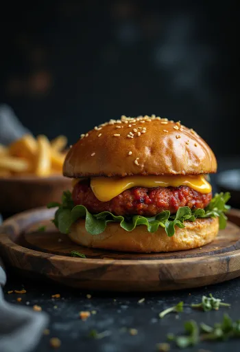 Merguez-es hamburger sajttal és zöldségekkel