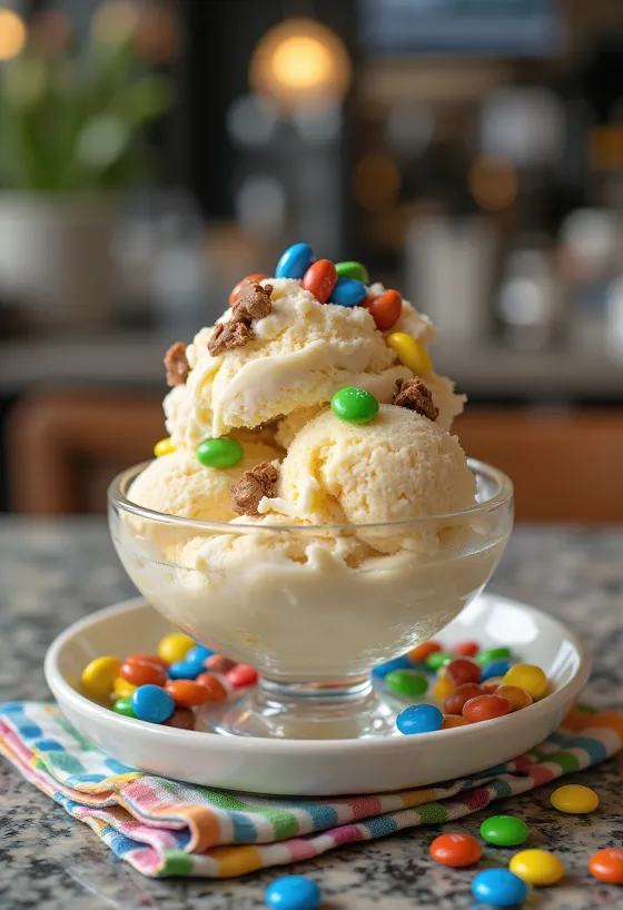 M&M’s Ice Cream fagylalt tálalva