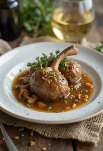 Osso buco szardellával gazdagítva, friss petrezselyemmel tálalva