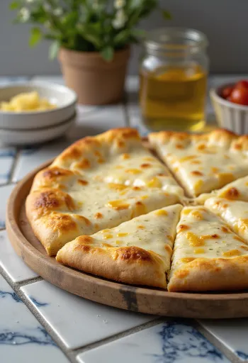 Pizza alla Crema krémes sajttal és bazsalikommal