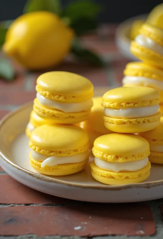 Citromos macaron tálalva