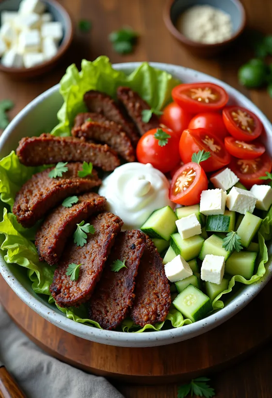 Keto bárány gyros tál