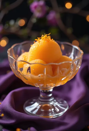 Mandarin sorbet házi készítésű frissítő desszert