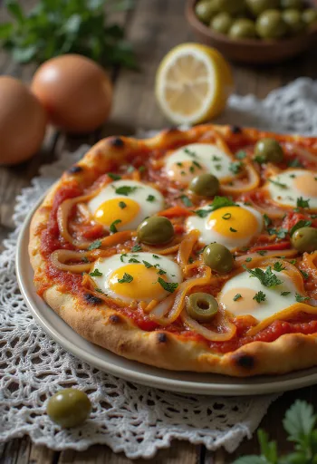 Pizza alla Caponata szicíliai zöldségekkel és mozzarellával