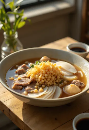 Soto Bandung, marhahúsleves friss retkkel és szójaszószjal