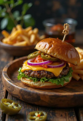 Spicy jalapeño burger tálalva