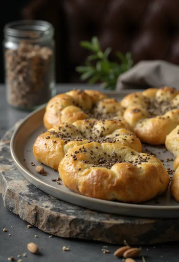 Chia magos és lenmagos focaccia tálalva