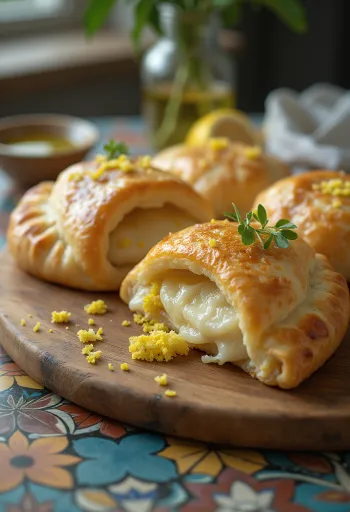 Citromos-fokhagymás calzone frissen sütve