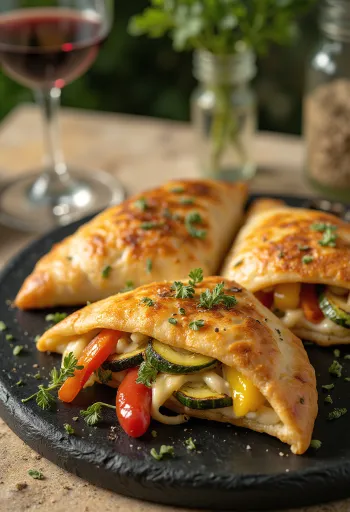 Grillezett zöldséges calzone aranybarnára sütve