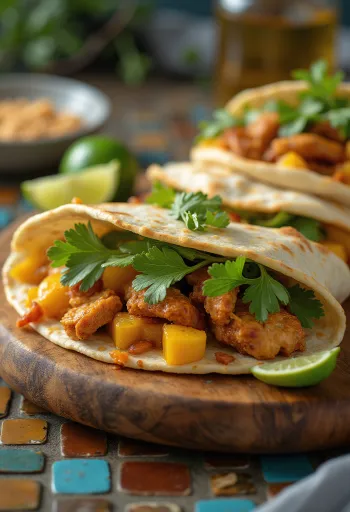 Karibi jerk csirkés wrap ananásszal és lime-mal