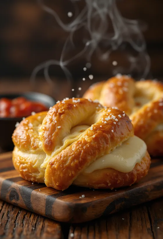 Mozzarellás perec frissen sütve