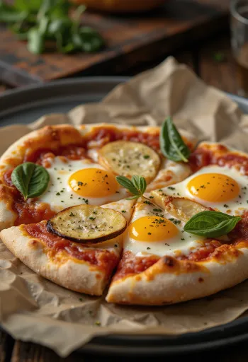 Pizza alla Melanzana padlizsánnal és mozzarellával