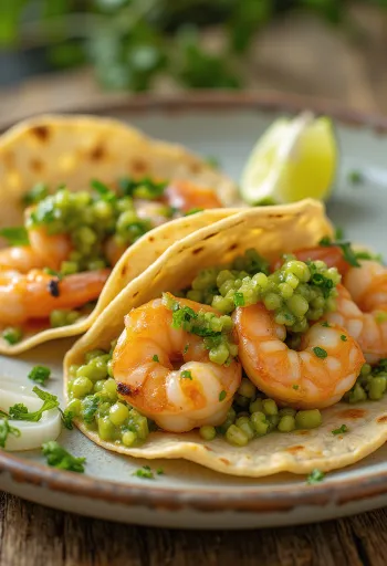 Tacos de Camarones con Salsa Verde tálalva