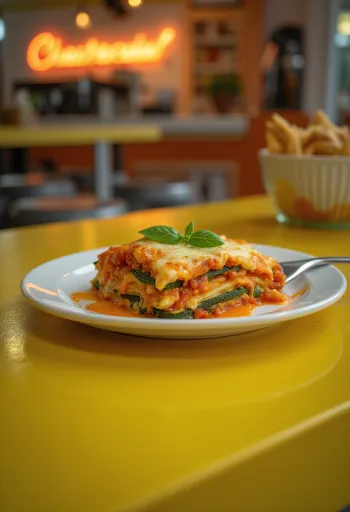 Vegán lasagne cukkini lapokkal, lencsés paradicsomszósszal