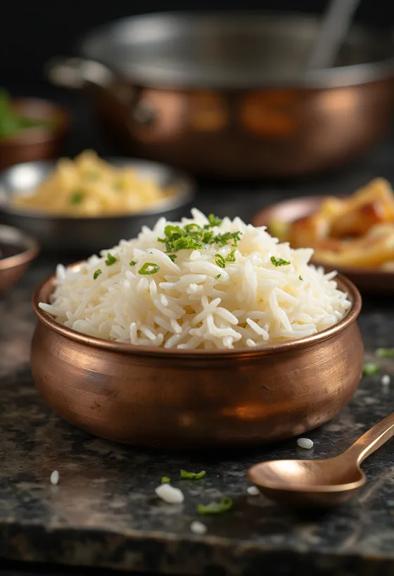 Basmati rizs tálalva