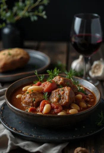 Callos marhahússal tálalva, gazdag szaftal és fehérbabokkal
