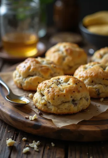 Chia magos-banános scone tálalva