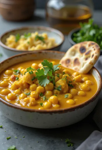 Csicseriborsó curry kókusztejjel és fűszerekkel