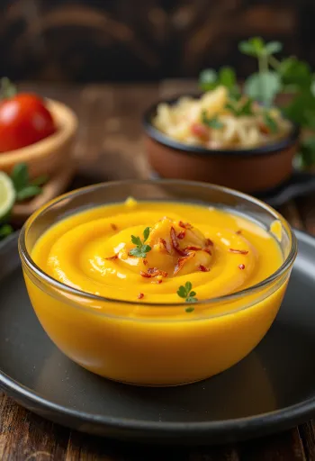 Mangós lime szósz tálalva grillezett hal mellé