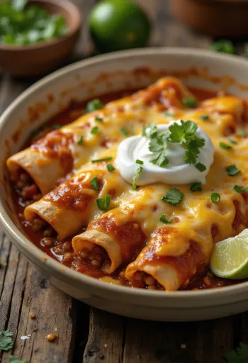 Marhahúsos enchilada tálalva