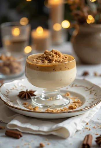 Mézeskalács fűszeres panna cotta tálalva