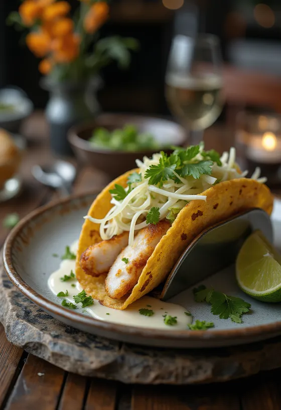 Pescado Taco grillezett hallal, káposztával és korianderrel