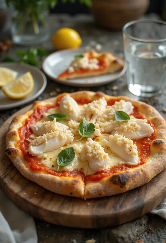 Pizza al Granchio rákhússal és petrezselyemmel