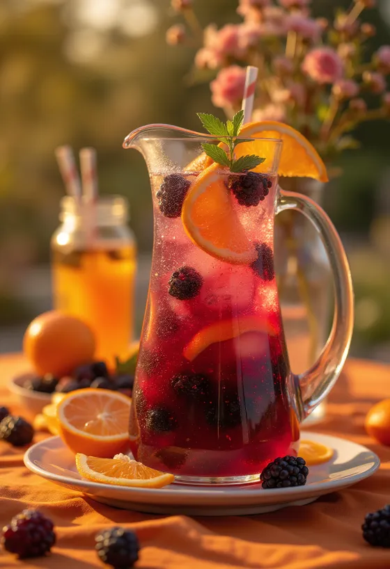 Szedres-narancsos punch pohárban