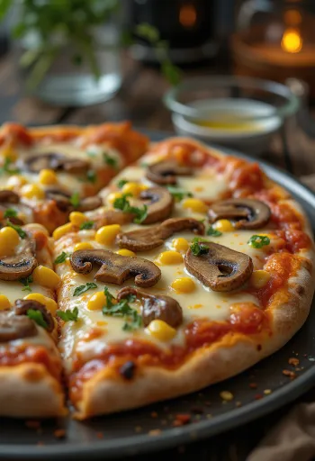 Vegán pizza vegán sajttal és zöldségekkel