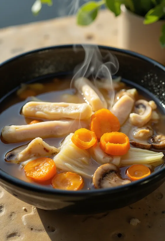 Kiritanpo nabe sárgarépával és csirkehússal
