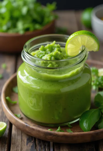 Mojo verde, friss zöldfűszeres szósz, gazdag korianderrel és petrezselyemmel