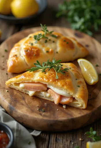 Pisztrángos calzone frissen sütve
