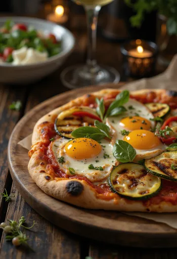 Grillezett zöldséges pizza