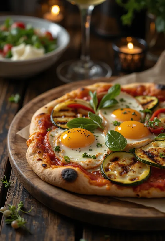 Grillezett zöldséges pizza