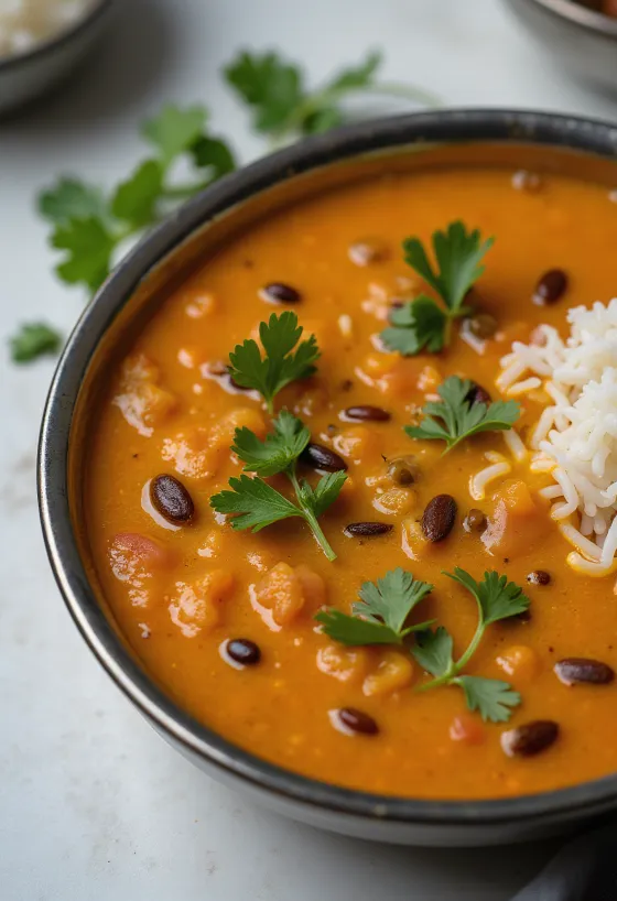 Friss rasam neem virággal, fűszeres paradicsomos leves, gazdag korianderrel