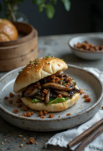 Kimchi Pork Bao sült sertéssel és csípős kimchivel