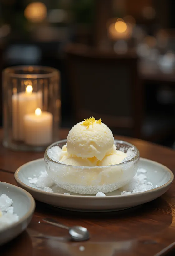 Lemon Sorbet tálalva