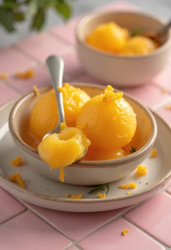 Mediterrán narancs sorbet házi készítésű frissítő desszert