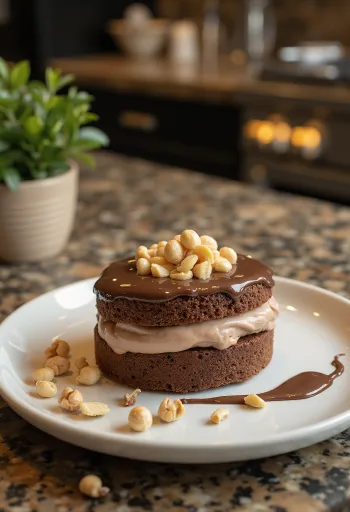 Nutellás torta pirított mogyoróval díszítve