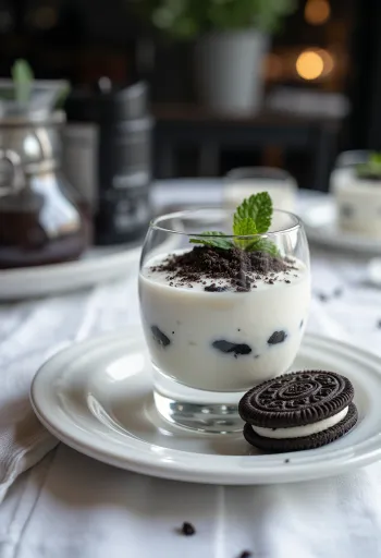 Oreo panna cotta pohárban