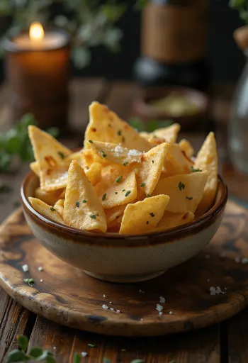 Ropogós pita chips fűszeres olívaolajjal sütve