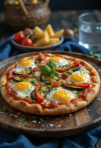 Pizza alla Griglia Vegetale grillezett zöldségekkel és mozzarellával